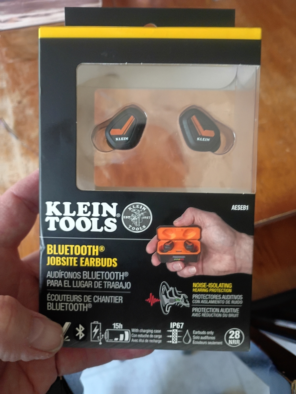 Klein Tools Bluetooth Jobsite Earbuds — Black and Orange